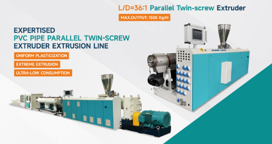 Extruder untuk Jalur Ekstrusi Pipa PVC-U
